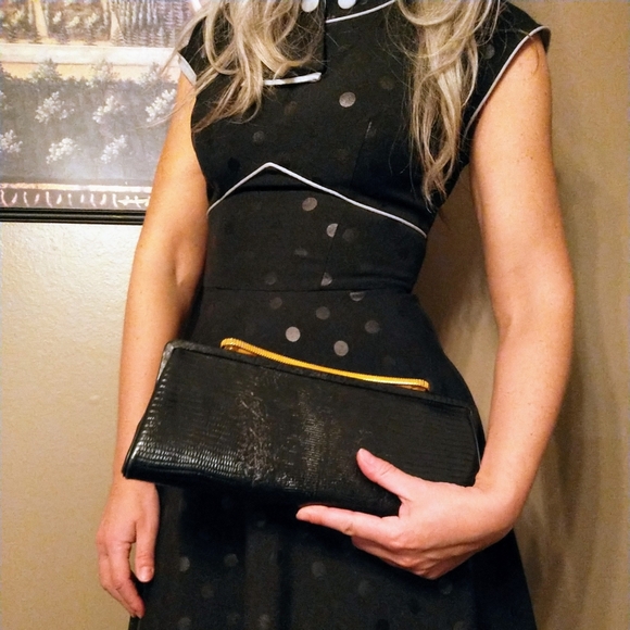 1950\'s 1960\'s BLACK CLUTCH PURSE vintage purse